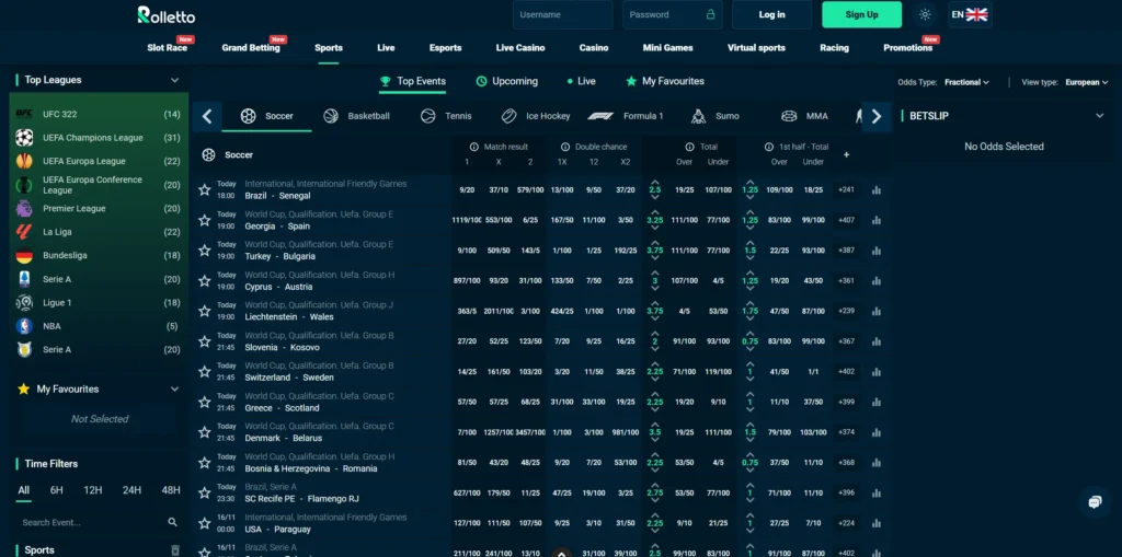 Rolletto sportsbook.